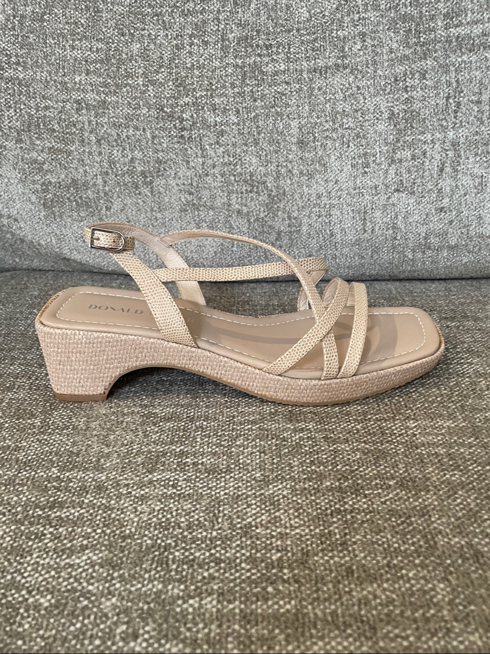 Donald J. Pliner Beige Strappy Square-Toe Sandals - Picture 3 of 3